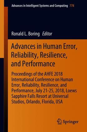 Boring | Advances in Human Error, Reliability, Resilience, and Performance | Buch | 978-3-319-94390-9 | sack.de