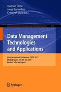 Filipe / Quix / Bernardino |  Data Management Technologies and Applications | Buch |  Sack Fachmedien