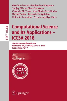 Gervasi / Torre / Murgante |  Computational Science and Its Applications - ICCSA 2018 | Buch |  Sack Fachmedien