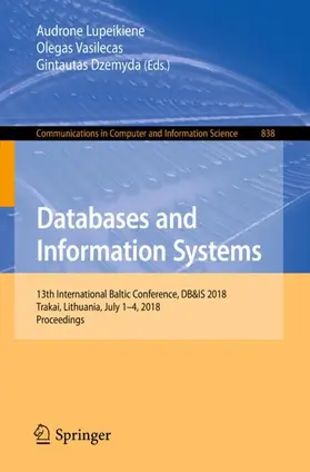 Lupeikiene / Dzemyda / Vasilecas |  Databases and Information Systems | Buch |  Sack Fachmedien