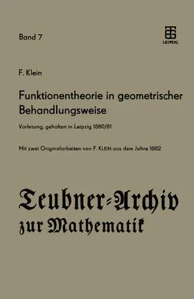 Klein / König |  Funktionentheorie in geometrischer Behandlungsweise | Buch |  Sack Fachmedien