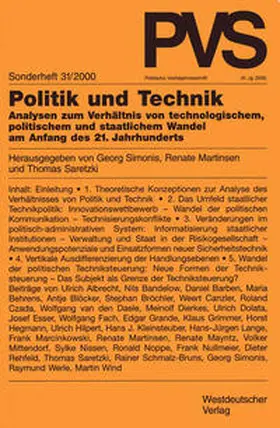 Simonis / Martinsen / Saretzki | Politik und Technik | E-Book | www.sack.de