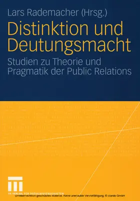 Rademacher |  Distinktion und Deutungsmacht | eBook | Sack Fachmedien