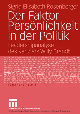 Rosenberger |  Der Faktor Persönlichkeit in der Politik | eBook | Sack Fachmedien
