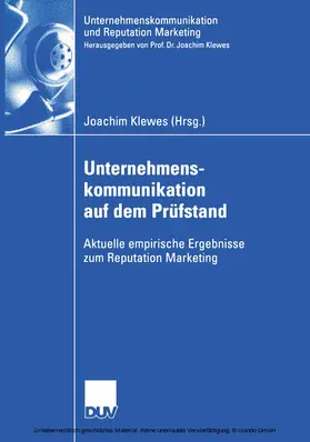 Klewes | Unternehmenskommunikation auf dem Prüfstand | E-Book | www.sack.de