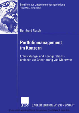 Resch | Portfoliomanagement im Konzern | E-Book | sack.de