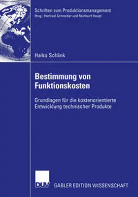 Schlink | Bestimmung von Funktionskosten | E-Book | www.sack.de