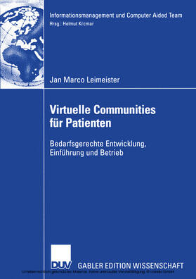 Leimeister | Virtuelle Communities für Patienten | E-Book | sack.de