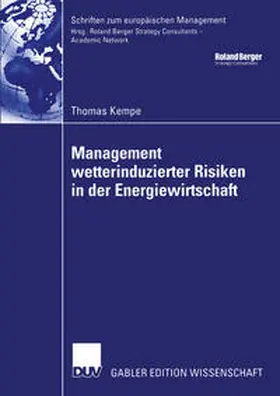 Kempe |  Management wetterinduzierter Risiken in der Energiewirtschaft | eBook | Sack Fachmedien
