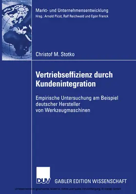 Stotko | Vertriebseffizienz durch Kundenintegration | E-Book | www.sack.de