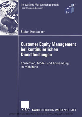 Hundacker | Customer Equity Management bei kontinuierlichen Dienstleistungen | E-Book | sack.de