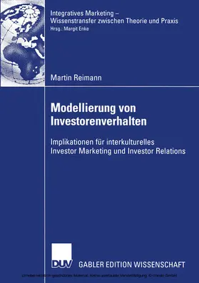 Reimann |  Modellierung von Investorenverhalten | eBook | Sack Fachmedien
