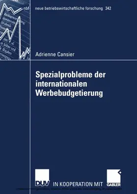 Cansier | Spezialprobleme der internationalen Werbebudgetierung | E-Book | www.sack.de