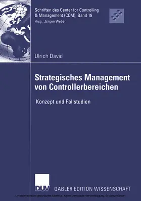 David | Strategisches Management von Controllerbereichen | E-Book | www.sack.de