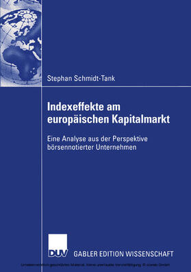 Schmidt-Tank | Indexeffekte am europäischen Kapitalmarkt | E-Book | sack.de