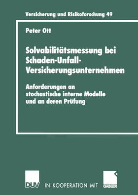 Ott | Solvabilitätsmessung bei Schaden-Unfall-Versicherungsunternehmen | E-Book | sack.de