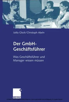 Glock / Abeln | Der GmbH-Geschäftsführer | E-Book | www.sack.de