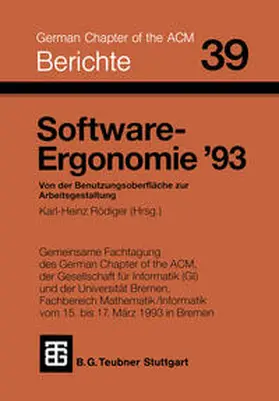 Rödiger |  Software-Ergonomie ’93 | eBook | Sack Fachmedien