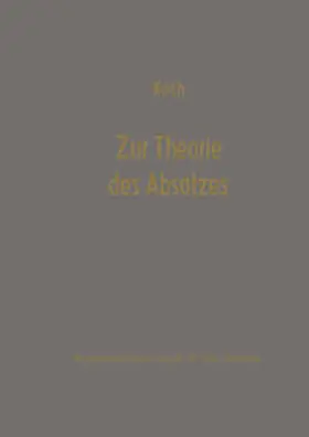 Koch / Gutenberg |  Zur Theorie des Absatzes | eBook | Sack Fachmedien