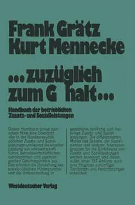Grätz / Mennecke | ...zuzüglich zum Gehalt... | E-Book | www.sack.de