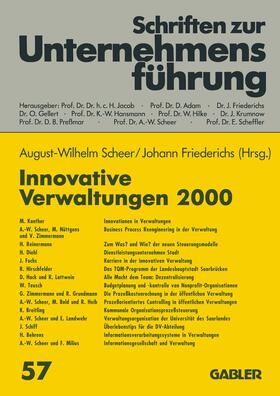 Scheer / Friedrichs |  Innovative Verwaltungen 2000 | Buch |  Sack Fachmedien