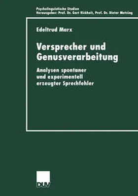 Marx | Versprecher und Genusverarbeitung | E-Book | sack.de