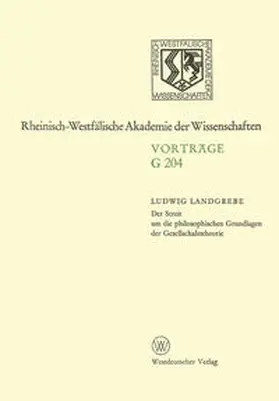 Landgrebe |  Der Streit um die philosophischen Grundlagen der Gesellschaftstheorie | eBook | Sack Fachmedien