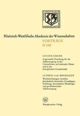Coche |  Angewandte Forschung für die Stahlerzeugung in den Unternehmen, auf nationaler Ebene und in der Europäischen Gemeinschaft | eBook | Sack Fachmedien
