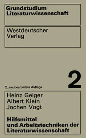 Geiger |  Hilfsmittel und Arbeitstechniken der Literaturwissenschaft | eBook | Sack Fachmedien