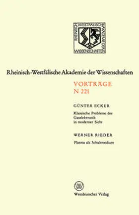 Ecker |  Klassische Probleme der Gaselektronik in moderner Sicht. Plasma als Schaltmedium | eBook | Sack Fachmedien