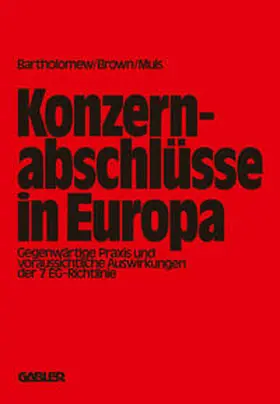 Bartholomew | Konzernabschlüsse in Europa | E-Book | www.sack.de