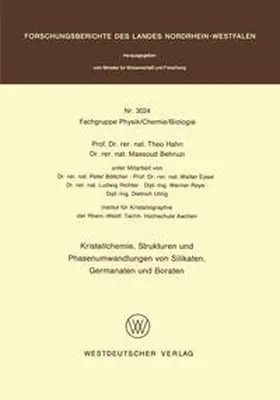Hahn |  Kristallchemie, Strukturen und Phasenumwandlungen von Silikaten, Germanaten und Boraten | eBook | Sack Fachmedien