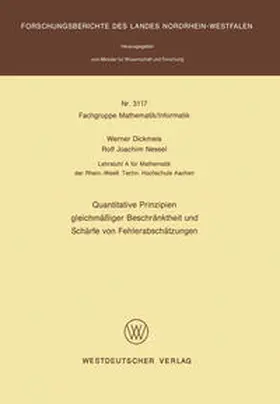 Dickmeis |  Quantitative Prinzipien gleichmäßiger Beschränktheit und Schärfe von Fehlerabschätzungen | eBook | Sack Fachmedien