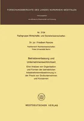 Rancke |  Betriebsverfassung und Unternehmenswirklichkeit | eBook | Sack Fachmedien