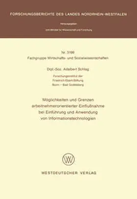 Schlag | Möglichkeiten und Grenzen arbeitnehmerorientierter Einflußnahme bei Einführung und Anwendung von Informationstechnologien | E-Book | www.sack.de