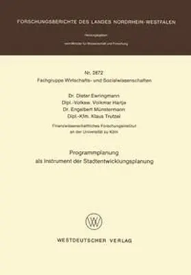 Ewringmann |  Programmplanung als Instrument der Stadtentwicklungsplanung | eBook | Sack Fachmedien