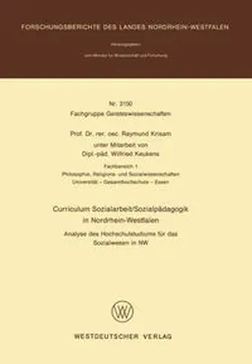 Krisam |  Curriculum Sozialarbeit/Sozialpädagogik in Nordrhein-Westfalen | eBook | Sack Fachmedien