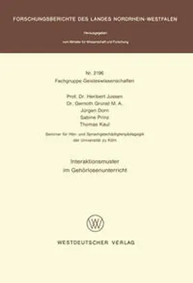 Jussen |  Interaktionsmuster im Gehörlosenunterricht | eBook | Sack Fachmedien