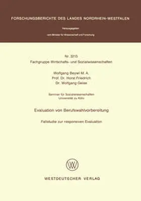 Beywl | Evaluation von Berufswahlvorbereitung | E-Book | www.sack.de