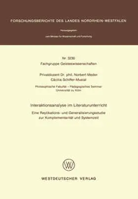 Meder / Schiffer-Musial |  Interaktionsanalyse im Literaturunterricht | eBook | Sack Fachmedien