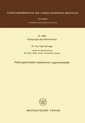 Schrage | Reibungsverhalten elastomerer Lagerwerkstoffe | E-Book | www.sack.de