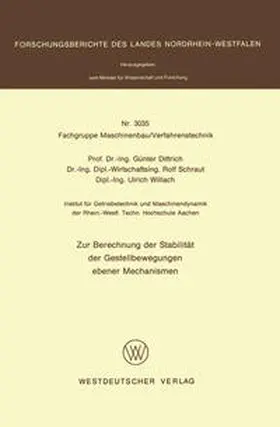Dittrich |  Zur Berechnung der Stabilität der Gestellbewegungen ebener Mechanismen | eBook | Sack Fachmedien