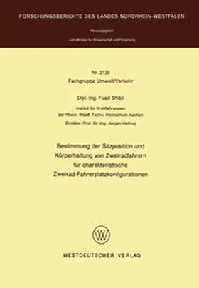 Shibli | Bestimmung der Sitzposition und Körperhaltung von Zweiradfahrern für charakteristische Zweirad-Fahrerplatzkonfigurationen | E-Book | www.sack.de
