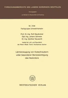 Staufenbiel | Lärmerzeugung von Hubschraubern unter besonderer Berücksichtigung des Heckrotors | E-Book | www.sack.de