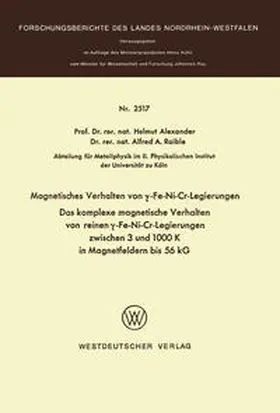 Alexander | Magnetisches Verhalten von ?-Fe-Ni-Cr-Legierungen | E-Book | www.sack.de