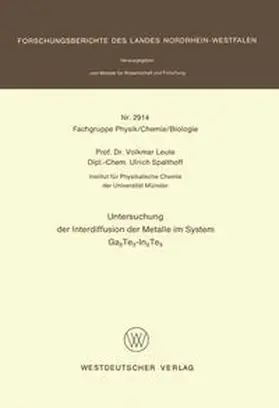 Leute |  Untersuchung der Interdiffusion der Metalle im System Ga2Te3-In2Te3 | eBook | Sack Fachmedien