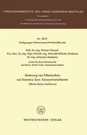 Wenzel | Sinterung von Filterkuchen aus Eisenerz- bzw. Konzentratschlamm | E-Book | www.sack.de