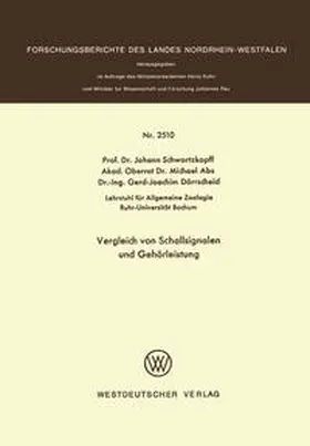 Schwartzkopff | Vergleich von Schallsignalen und Gehörleistung | E-Book | sack.de