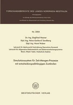 Hoener |  Simulationssystem für Zeit-Mengen-Prozesse mit entscheidungsabhängigen Zuständen | eBook | Sack Fachmedien