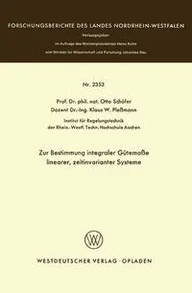 Schäfer | Zur Bestimmung integraler Gütemaße linearer, zeitinvarianter Systeme | E-Book | sack.de